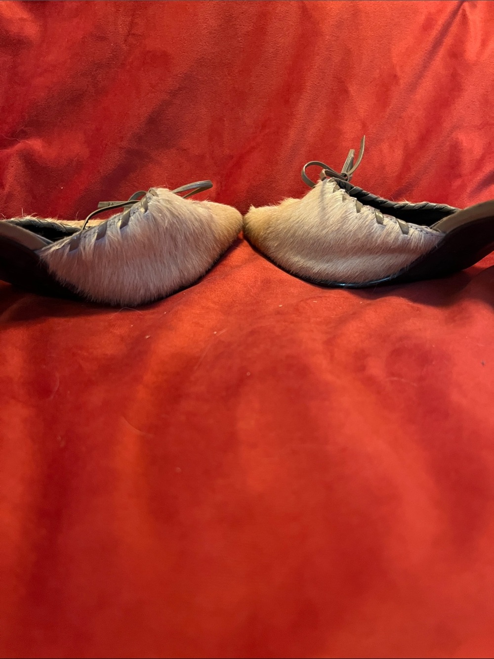 Brazilian-made Beige Haircalf Slip-On Mule Heels with Bow Accent SZ 39, US9 - Picture 12 of 12